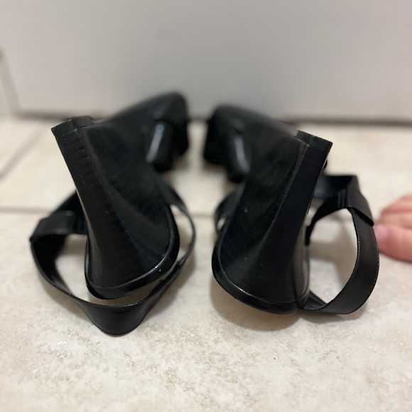 Franco Satro Black Wedge Sandals (Size 7.5) - Picture 10 of 13